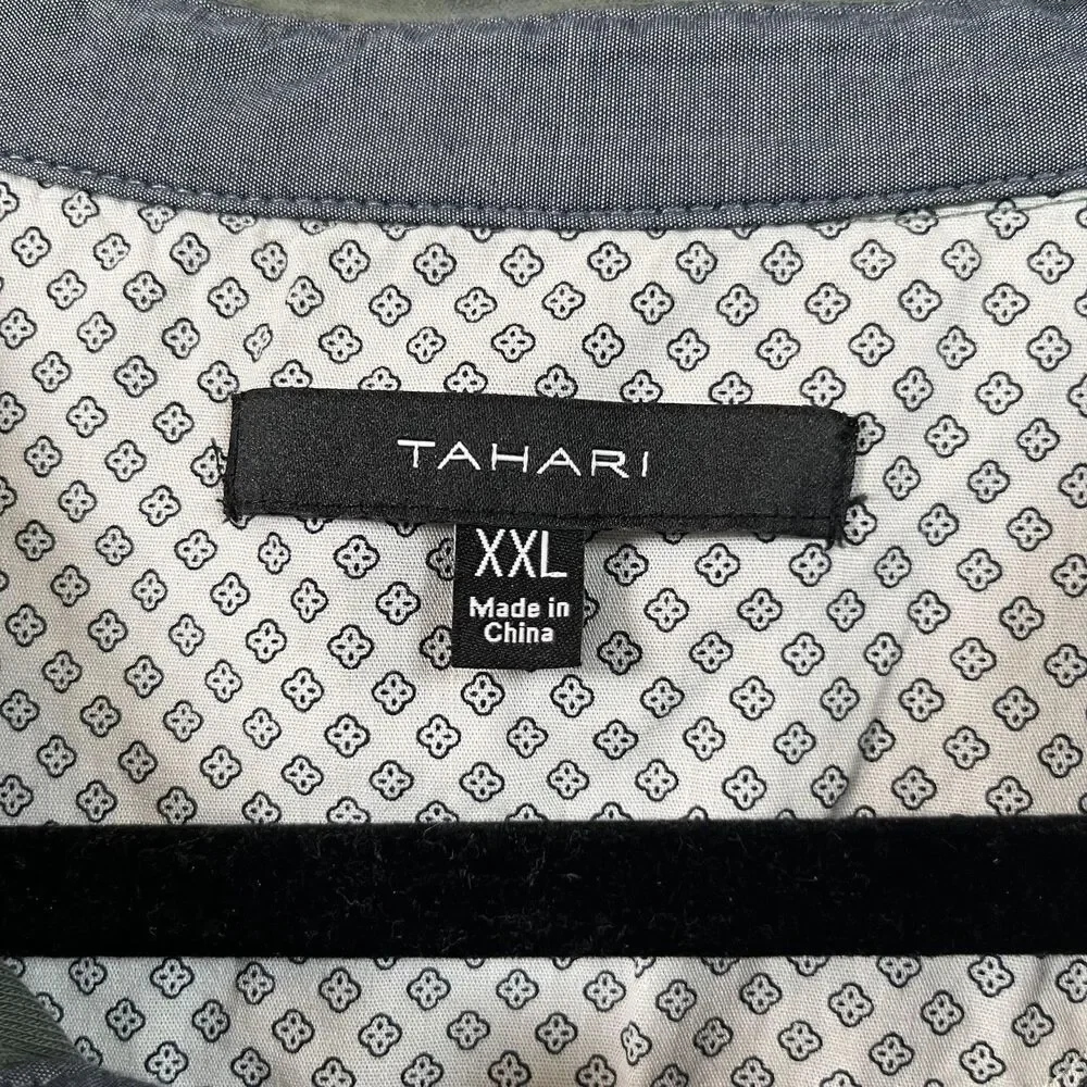 Tahari Polo Shirt Mens 2XL Green Cotton Short Sleeve Pocket Collared Casual - Picture 2 of 13